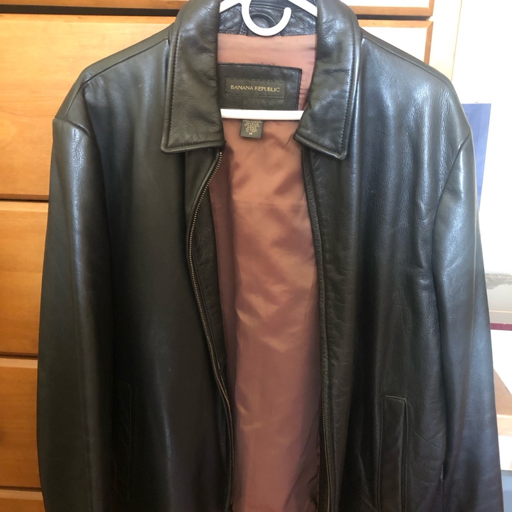 Banana Republic zipper men’s leather jacket